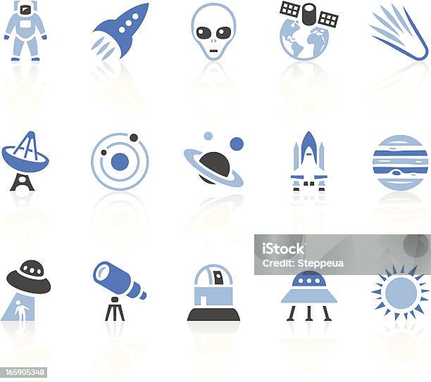 Пространство Значки — стоковая векторная графика и другие изображения на тему Иконка - Иконка, Солнце, Астероид