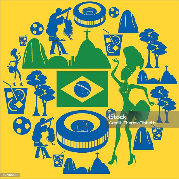 Icona Brasiliano Montaggio - Immagini vettoriali stock e altre immagini di Rio de Janeiro - Rio de Janeiro, Brasile, Cristo Redentore
