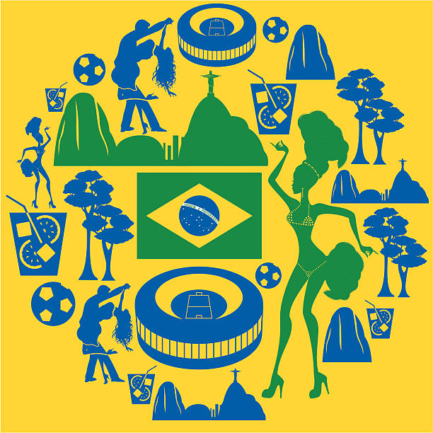 Brazilian Icon Montage vector art illustration