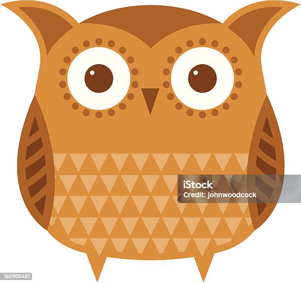 Толстая Коричневый Owl — стоковая векторная графика и другие изображения на тему Без людей - Без людей, Векторная графика, Дикие животные