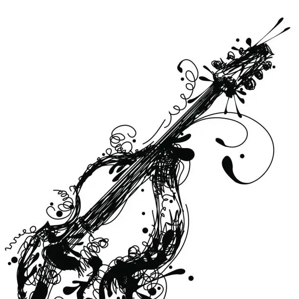 Vector illustration of Ink Double Bass