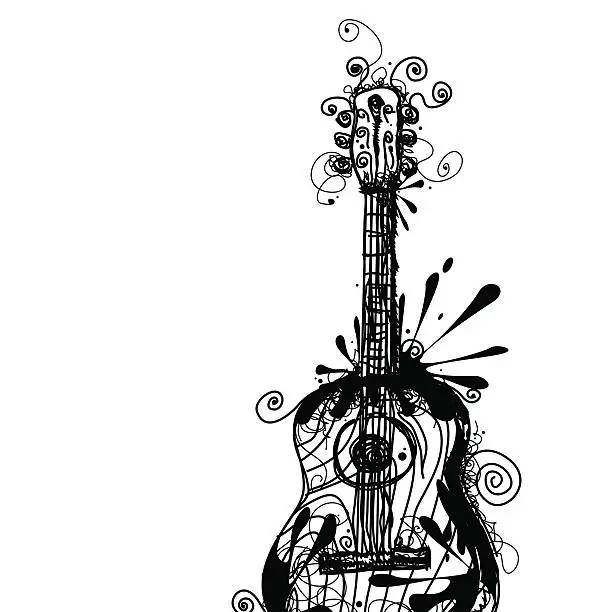 Vector illustration of Ink Guitar