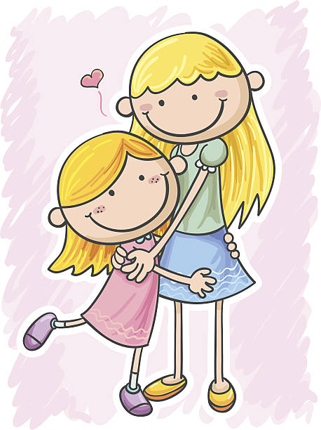 Mum And Daughter Stock Illustration - Download Image Now - Adult, Child,  Cartoon - iStock