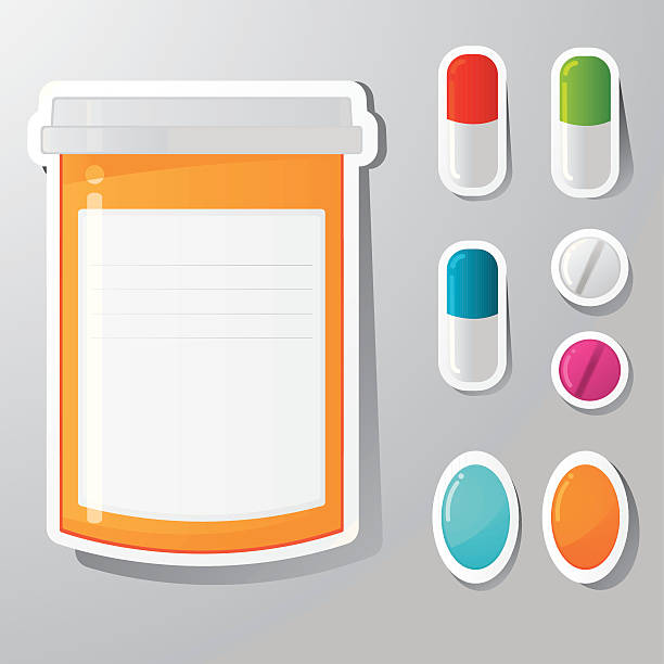 ilustrações de stock, clip art, desenhos animados e ícones de pílula autocolantes de - ishealth2012 health care industry medicine