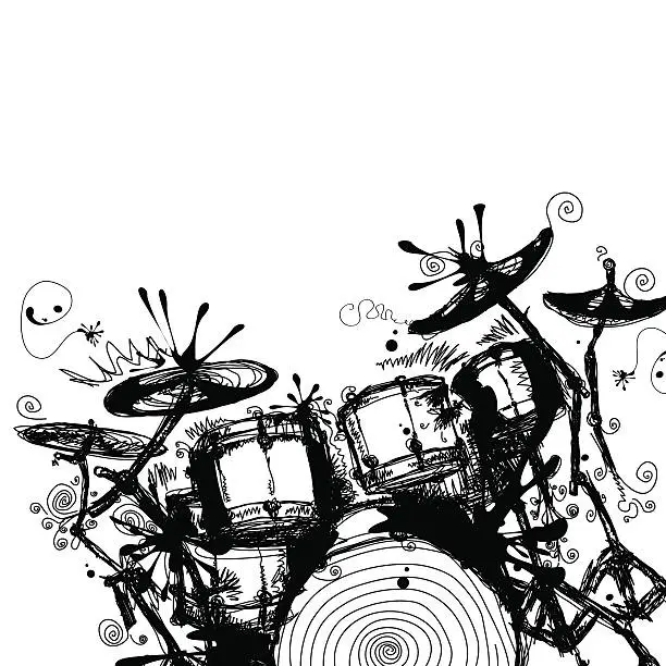 Vector illustration of Ink Drums