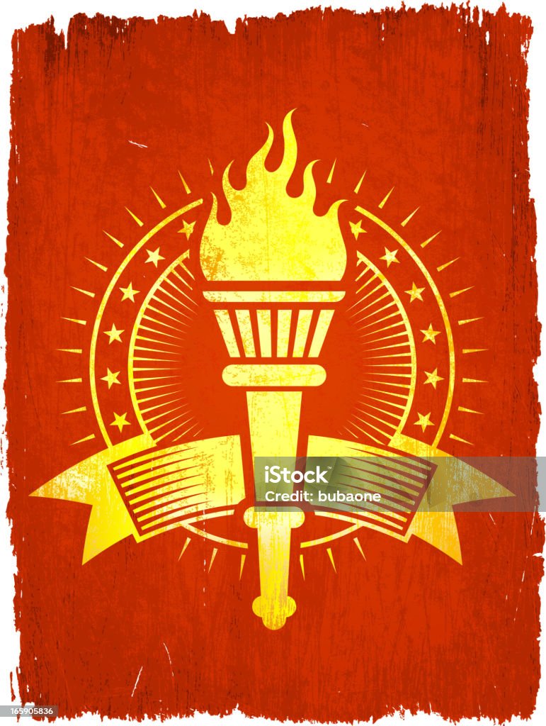 Torche Badge sur fond vectorielles libres de droits - clipart vectoriel de Flambeau libre de droits