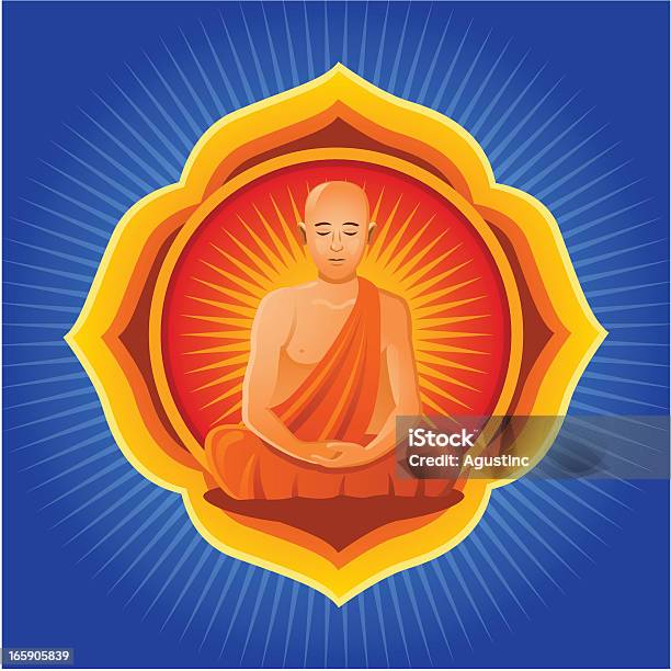 Mnich Nowicjusz Z Mandala - Stockowe grafiki wektorowe i więcej obrazów Grafika wektorowa - Grafika wektorowa, Mnich, Budda