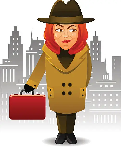 Vector illustration of Secret Agent Woman