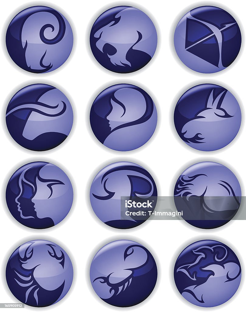 Azul horoscope contactos - arte vectorial de Retrato libre de derechos