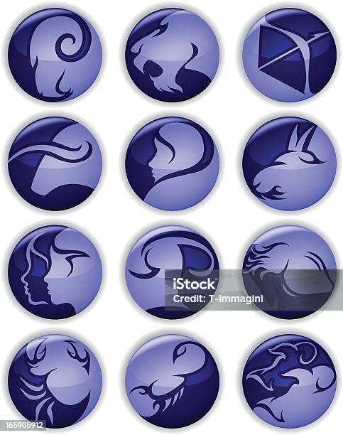 Ilustración de Azul Horoscope Contactos y más Vectores Libres de Derechos de Retrato - Retrato, Signo del zodíaco, Toro - Animal