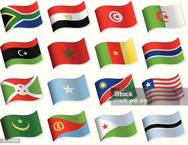 Waveform Flag Icon Collection Africa Stock Illustration - Download Image Now - Vector, Egyptian Flag, Flag