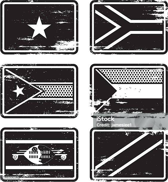 Rubber Stamp Flags Stock Illustration - Download Image Now - Africa, Black And White, Collection