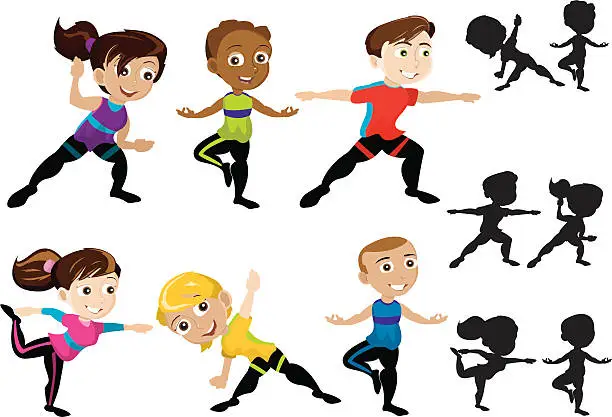 Vector illustration of Yoga Kids