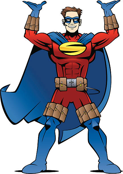 Super Tech Man! vector art illustration