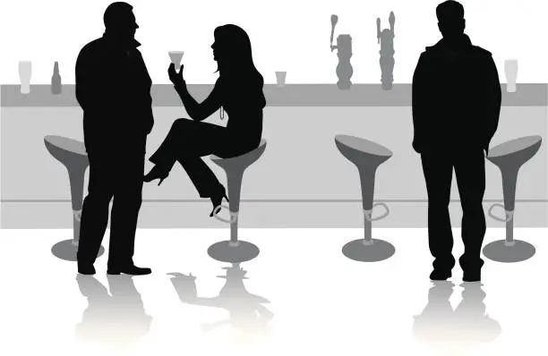 Vector illustration of Bar Talk Vector Silhouette