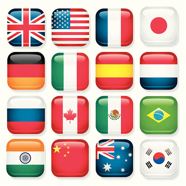 популярные страна app icons - netherlands symbol flag button stock illustrations