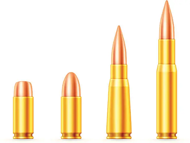 Vector illustration of Set of Bullets