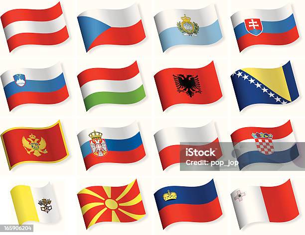 Flaga Krzywej Ikonyśrodkowa I Południowa Europa - Stockowe grafiki wektorowe i więcej obrazów Flaga - Flaga, Węgry, Flaga państwowa