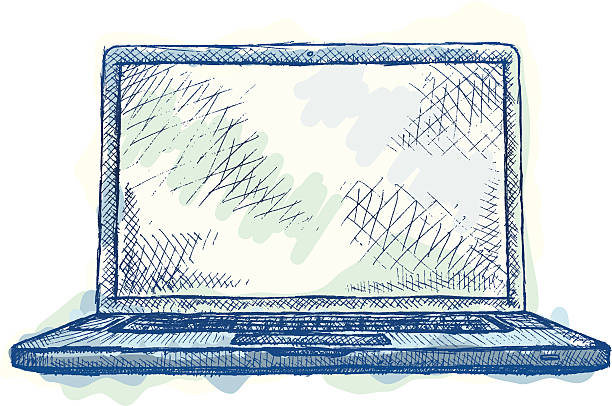 Laptop vector art illustration