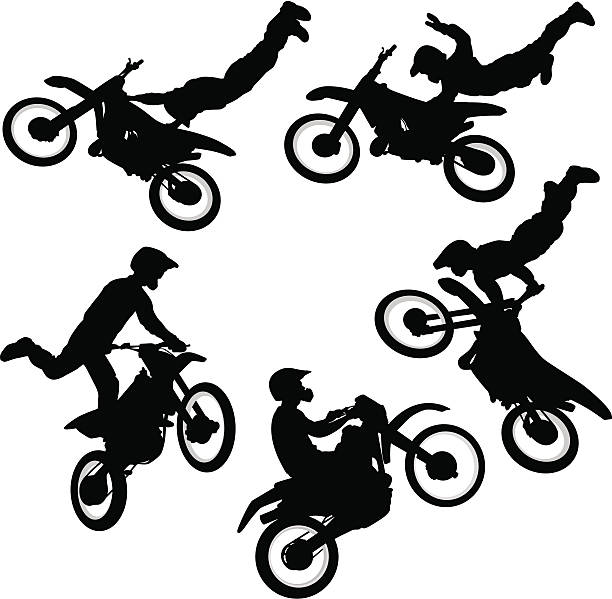 모토크로스 - stunt stock illustrations