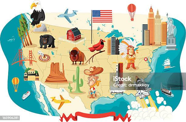 カットイラストmap Of Usa - 地図のベクターアート素材や画像を多数ご用意 - 地図, マンガ, アメリカ合衆国