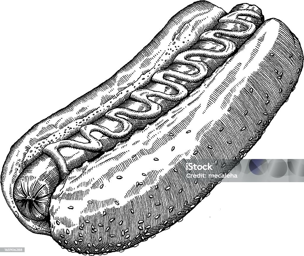 Hotdog dessin - clipart vectoriel de Hot dog libre de droits