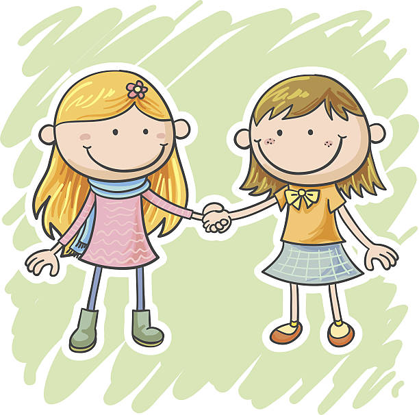 168 Cartoon Of The Two Friends Holding Hands Illustrations & Clip Art -  iStock