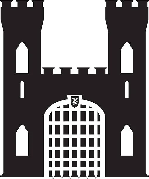 Vector illustration of Medieval Castle Silhouette
