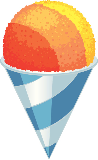 illustration of a hawaiian shaved ice style snow cone