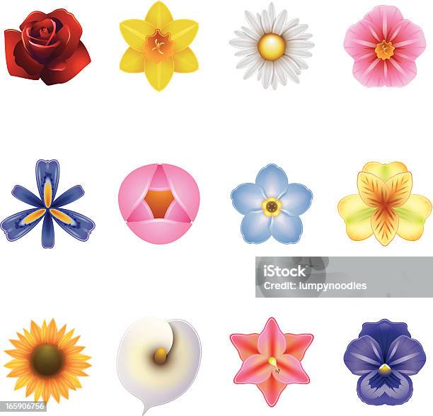 Flower Icons Stock Illustration - Download Image Now - Flower, Purple, Single Flower