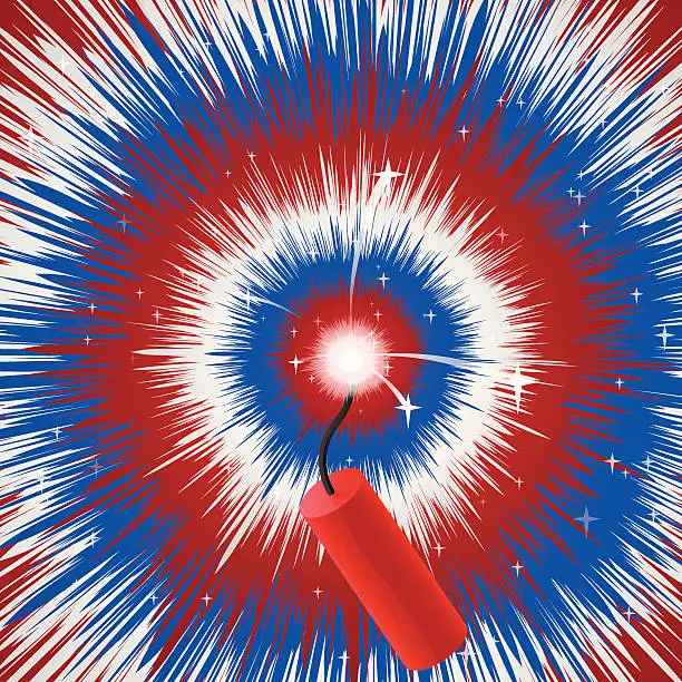 Vector illustration of Fourth of July Fireworks