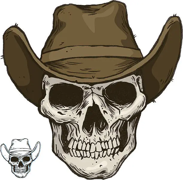 Vector illustration of Dead Cowboy and a Rotten Hat