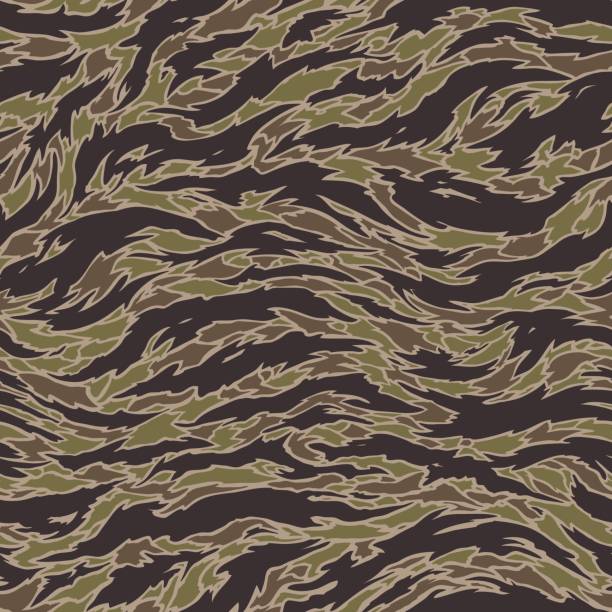 Tiger Stripe Camouflage - Seamless Tile stripe vector camouflage that tiles seamlessly. infantry stock illustrations