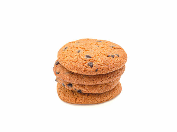 istock Pile of chocolate chip cookies on a white background 1659069120