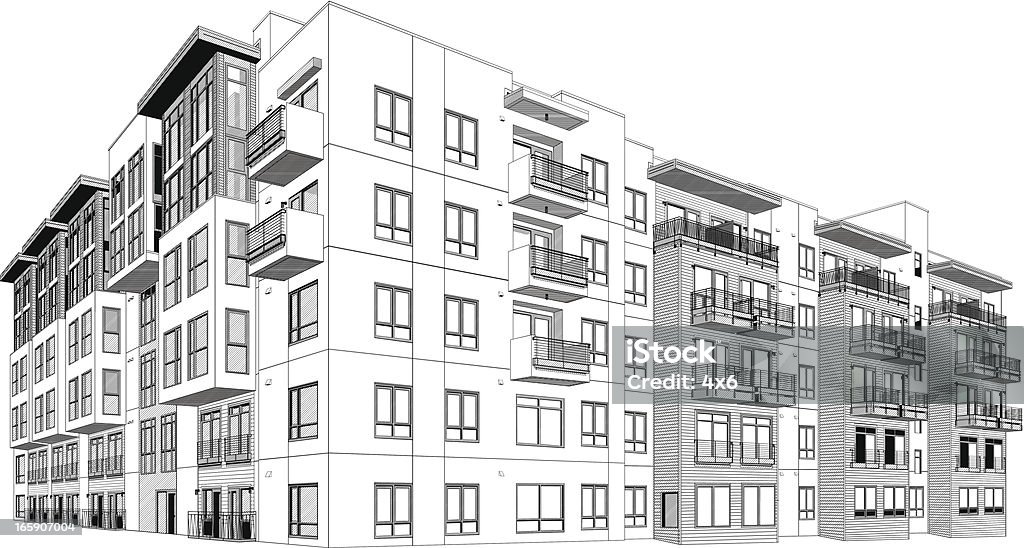 Apartment-Gebäude - Lizenzfrei Wohnung Vektorgrafik