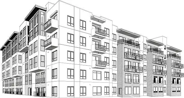 Vector illustration of Apartment building