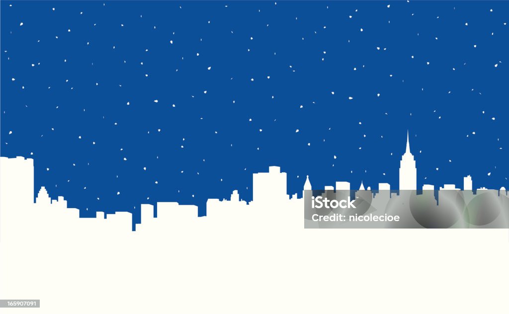 Nevar en la ciudad de Nueva York - arte vectorial de Ciudad de Nueva York libre de derechos