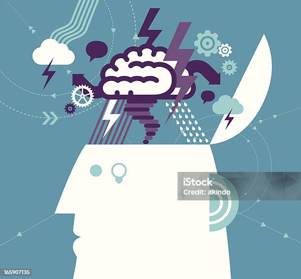 Brainstorming Stock Illustration - Download Image Now - Contemplation, Human Brain, Mental Health