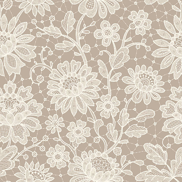 spitze nahtlose muster. - lace white pattern flower stock-grafiken, -clipart, -cartoons und -symbole