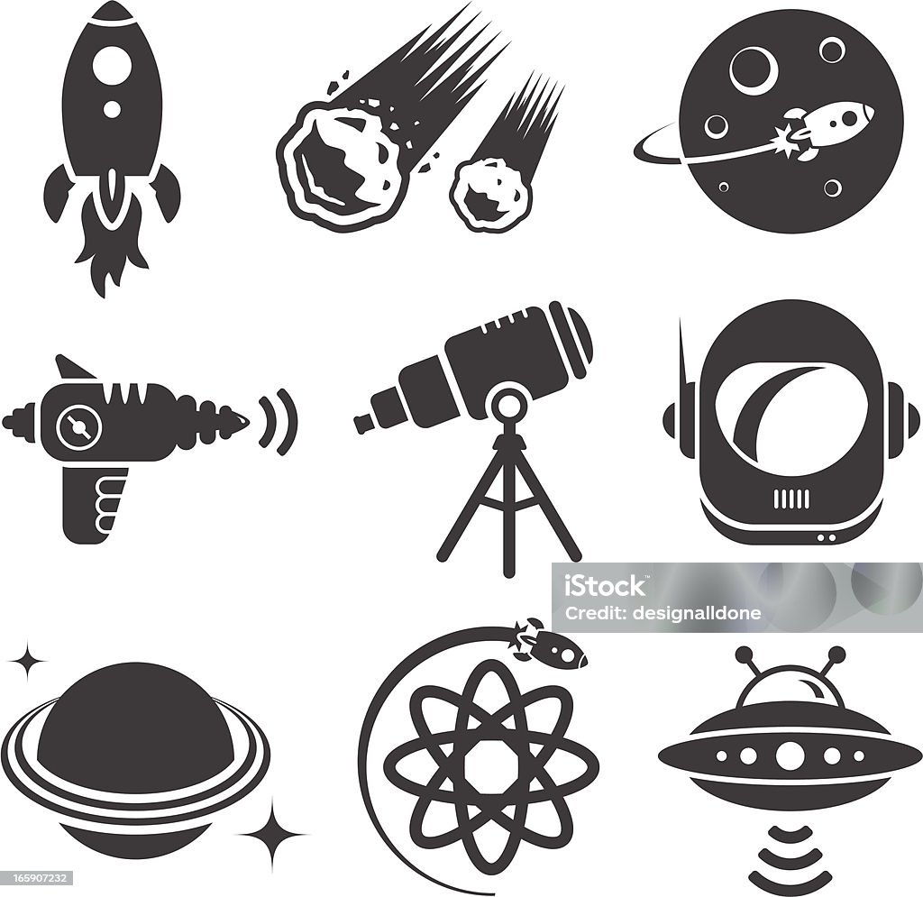 Iconos de espacio - arte vectorial de Luna libre de derechos