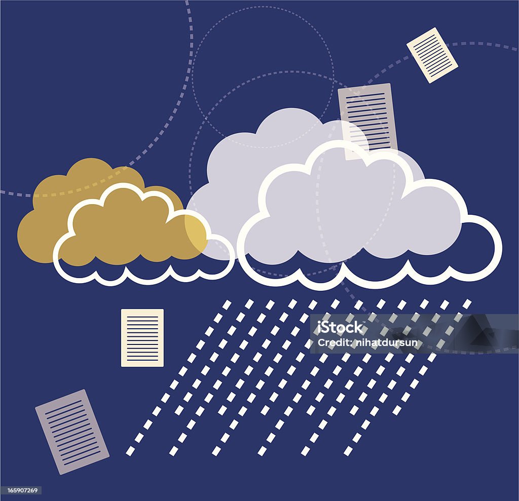 雲と文書 - ネットワークサーバーのロイヤリティフリーベクトルアート