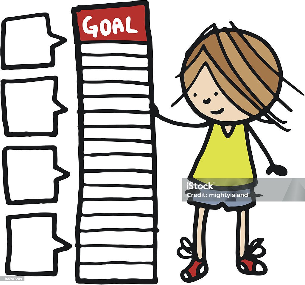 Boy stood next to a fundraising chart Fundraising stock vector