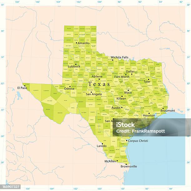 Illustration Carte Au Texas Vecteurs libres de droits et plus d'images vectorielles de Carte - Carte, Waco, Austin - Texas