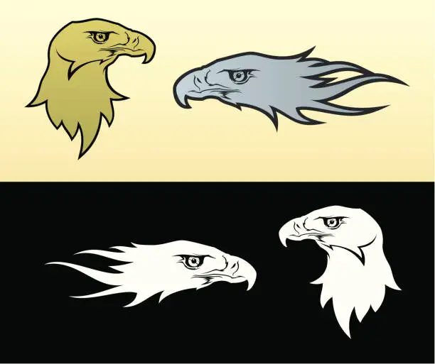 Vector illustration of Eagle heads