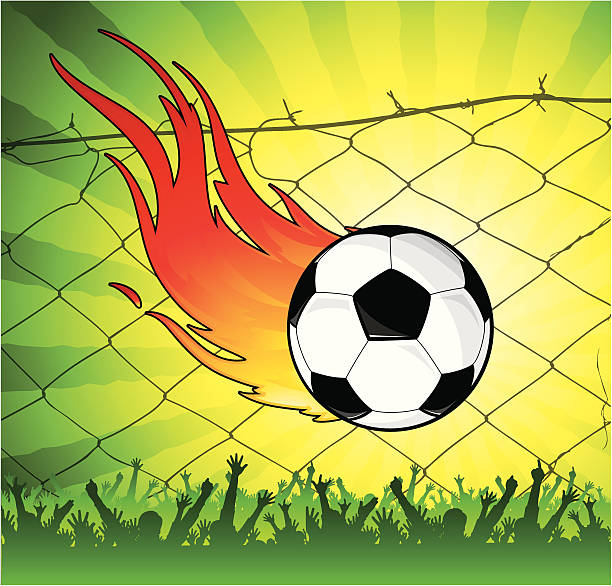 flaming fußball ball - soccer soccer player people ecstatic stock-grafiken, -clipart, -cartoons und -symbole