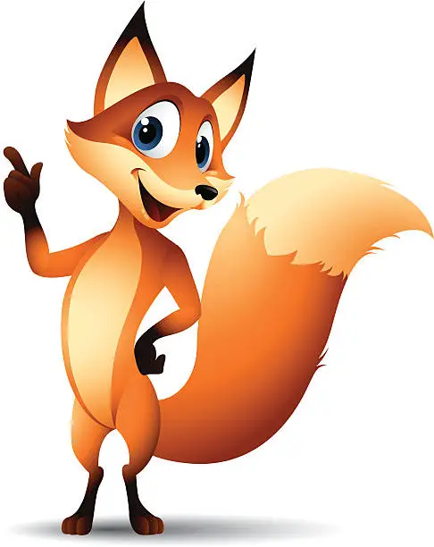 Vector illustration of Cartoon graphics of fox