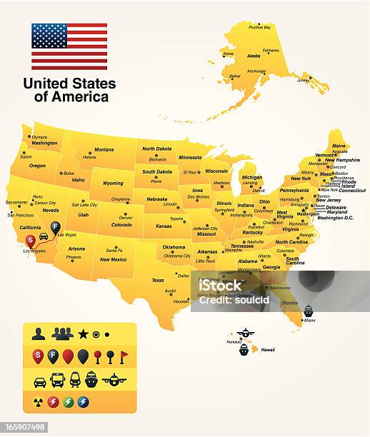 Ilustración de Estados Unidos De América y más Vectores Libres de Derechos de Nashville - Nashville, Mapa, Dirección