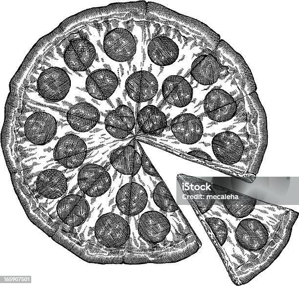 피자 그림이요 피자에 대한 스톡 벡터 아트 및 기타 이미지 - 피자, 그리기, 흑백
