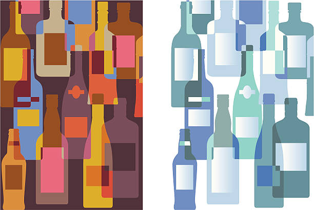 illustrations, cliparts, dessins animés et icônes de bouteilles en arrière-plan - wine bar beer bottle beer