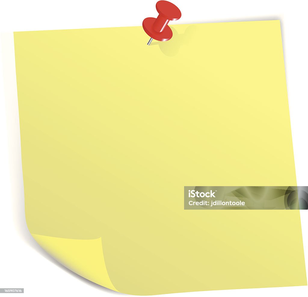 Pin Note Sticker Sticky Note With Pin Stock Illustration - Download Image Now - Adhesive ...